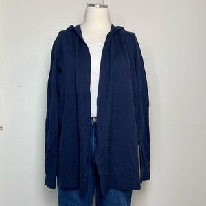 🆕 LOFT Outlet Navy Hooded Cardigan Sweater ~ Medium